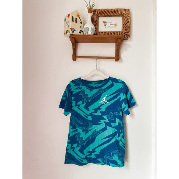 Jordan flight blue pattern tee - small (8-10) - Picture 1 of 5